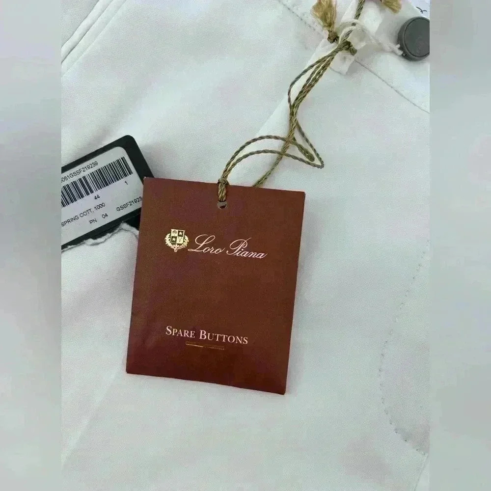 NWT Loro Piana trousers in off white size 44 made in Italy US 10 Missing Buttons - Picture 6 of 14